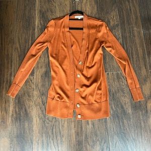 Rust colored Loft cardigan